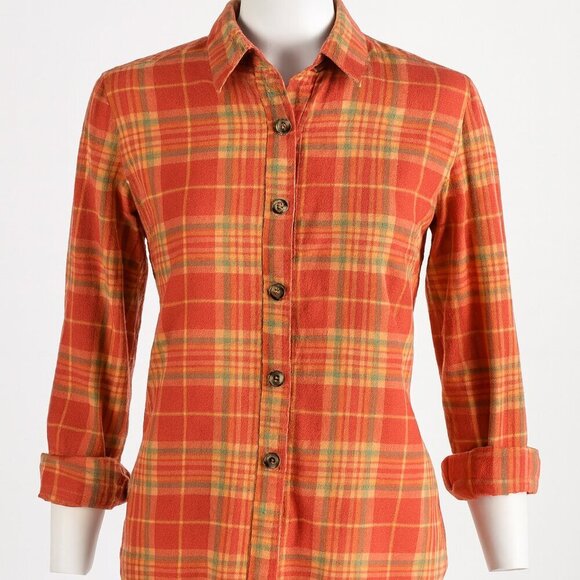 None Other - Stylish Red & Yellow Plaid Kids Button Down Shirt